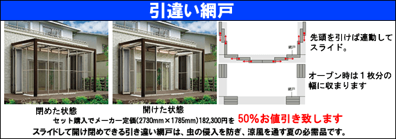 引き違い網戸